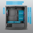 AZZA CASE TORRENT 490 ATX MID TOWER ATX  MICRO ATX  ITX VIDRIO TEMPLADO 2X USB 3 - AZZA