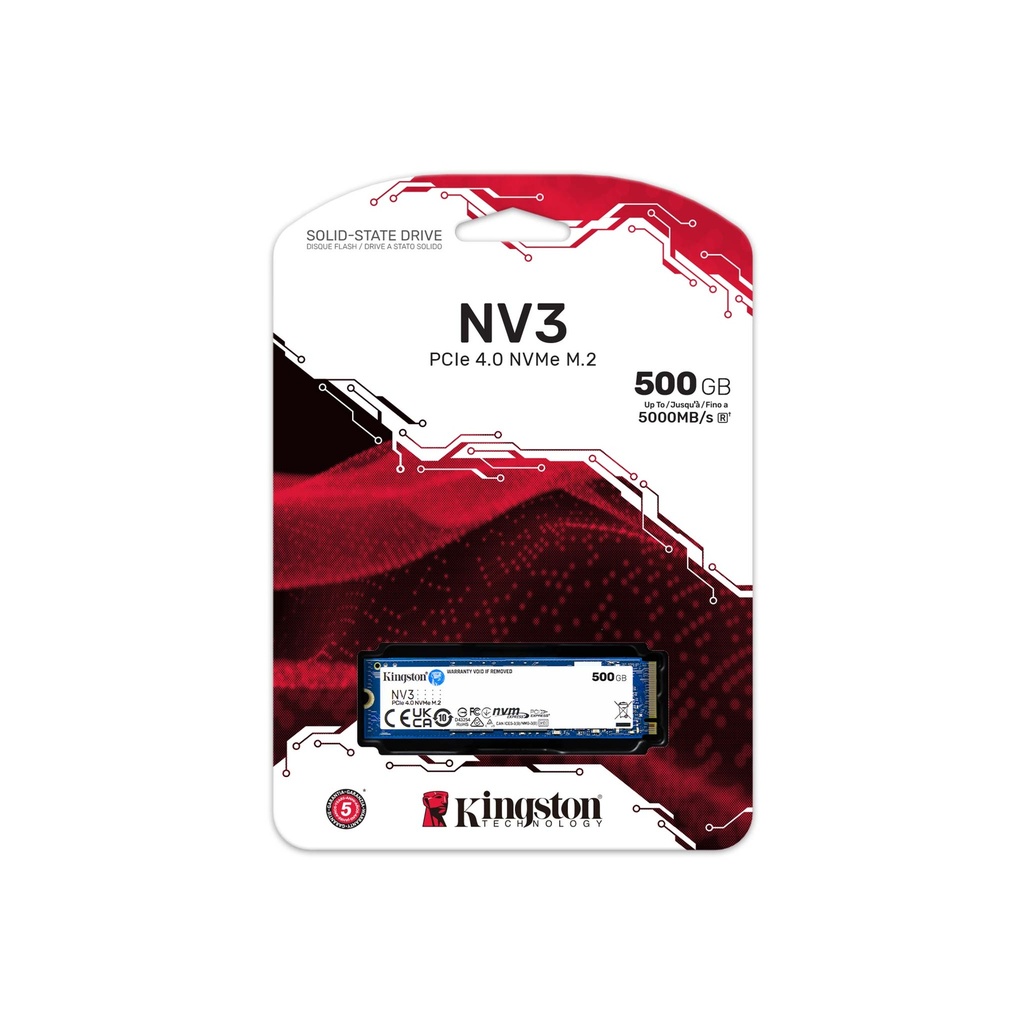 KINGSTON DISCO DURO 500GB NAND NVMe M.2 PCIE 2280 (SNV3S-500G) - Kingston Technology