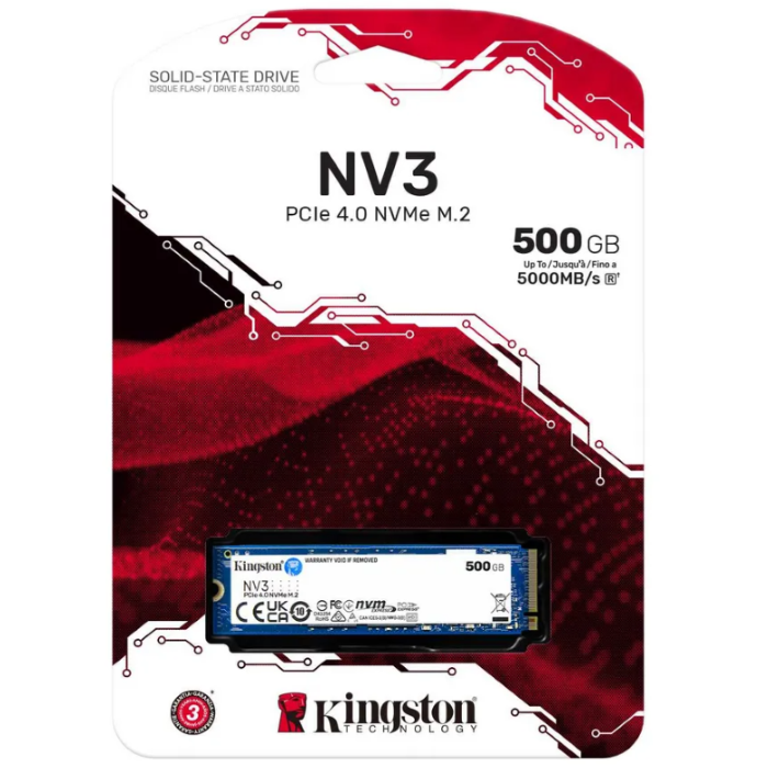KINGSTON DISCO DURO 500GB NAND NVMe M.2 PCIE 2280 (SNV3S-500G) - MyShop