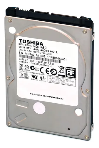 TOSHIBA DISCO DURO NOTEBOOK  2.5¨ 1TB SATA 3 6GB 5400ROPM 128MB OPEN BOX - Mercado Libre