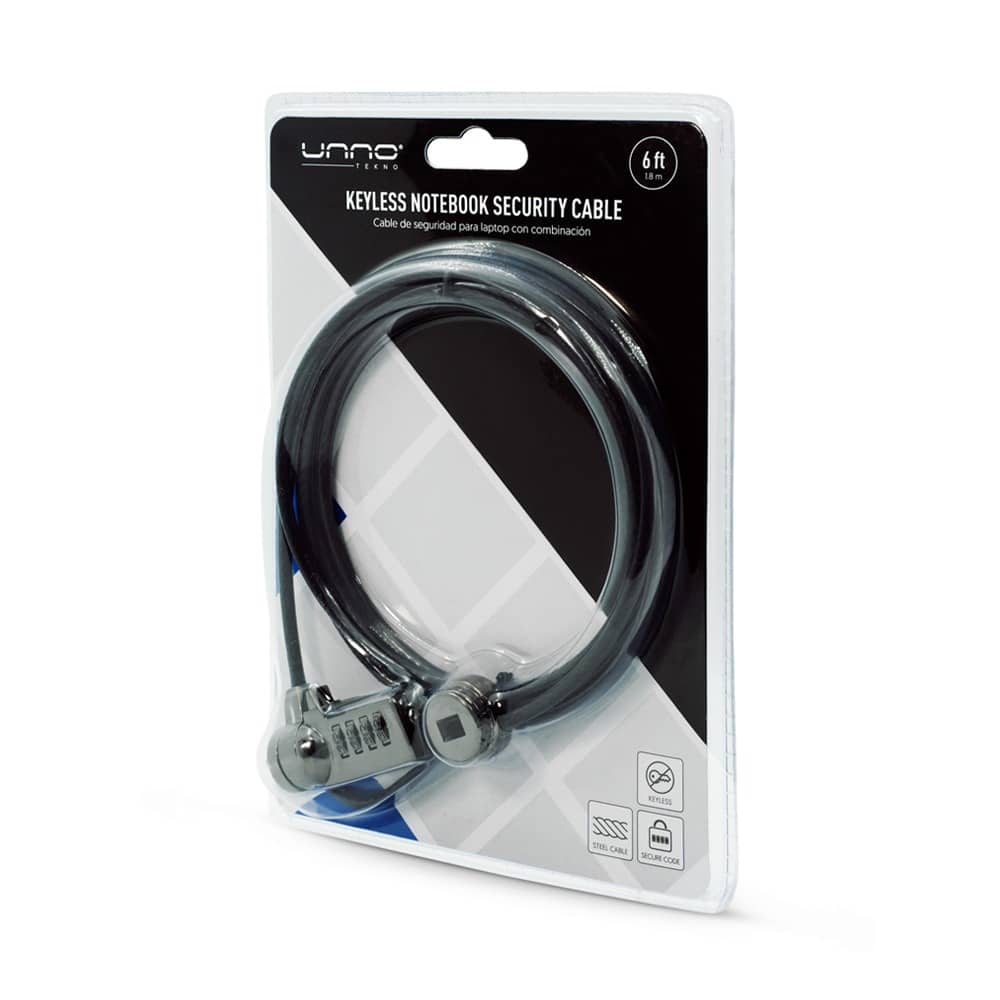 GUAYA SEGURIDAD UNNO TEKNO PARA PORTATIL (KL6005BK) - Unno Tekno