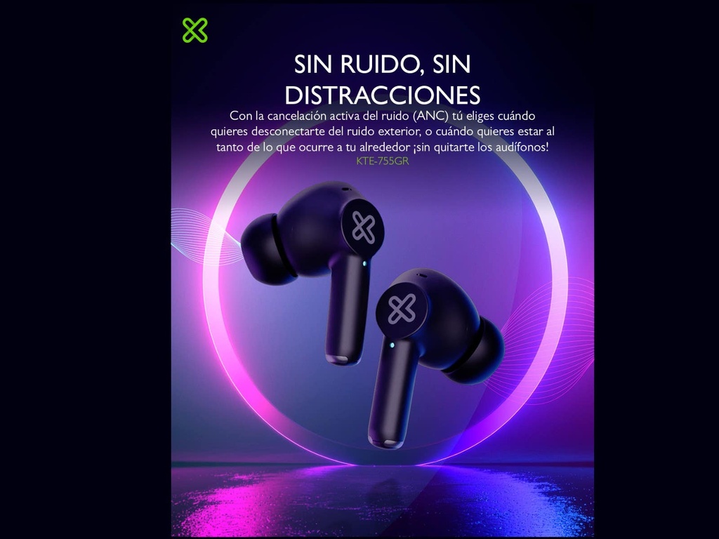 KLIPXTREME AUDIFONOS INALAMBRICOS EDGE BUDS INTRAURAL ANC TWS IPX4  BLACK (KTE-755BK) - MAX