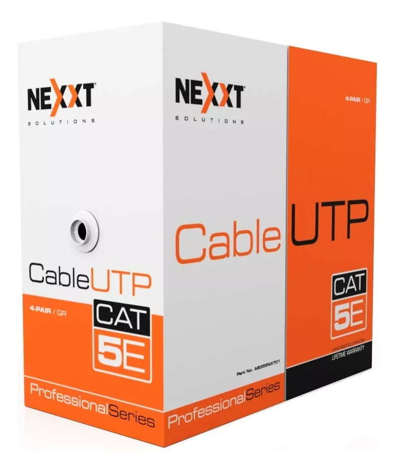 NEXXT BOBINA DE CABLE UTP CAT.5E 4 PARES  EXTERIORES 100 MTS NEGRA CMX (AB355NXT - pcactualecuador