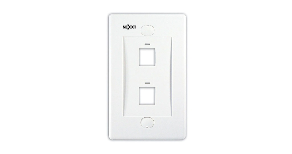 NEXXT FACE PLATE 2 HUECOS PLACA DE PARED PARACONECTORES KEYSTON 2 PTOS BLANCO (A - Telalca Store