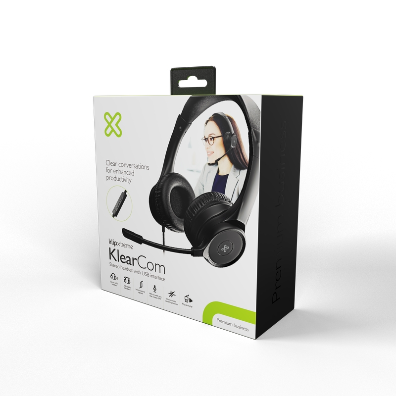 KLIPXTREME AUDIFONOS KLEARCOM ALAMBRICOS STEREO USB CON MICROFONO HD (KCH-510) - Klip Xtreme