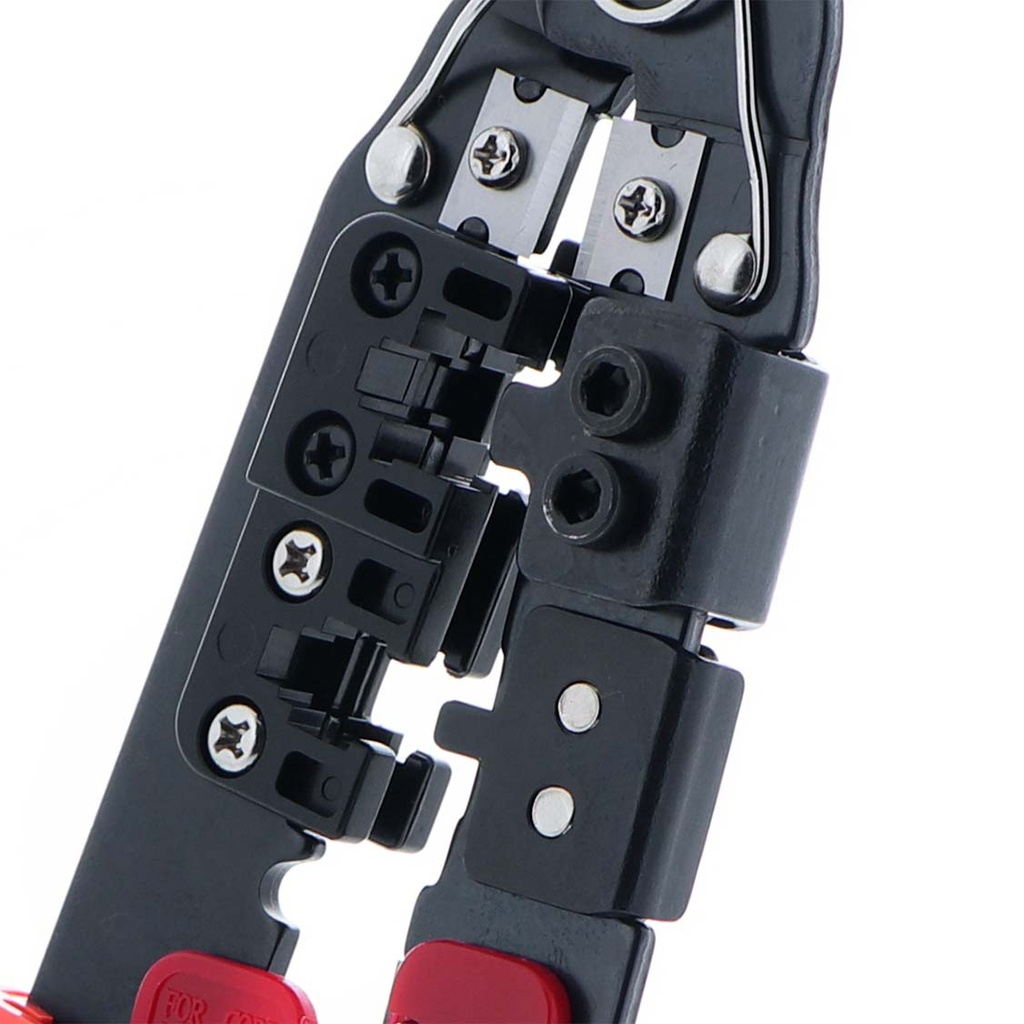 NEXXT TENAZA CRIMPEADORA MODULAR CON PRENSA TERMINAL RJ45/8P8C, RJ12/6P6C, RJ11/ - Nexxt Solutions