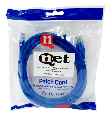 QNET PATCH CORD CAT6  90 CTMS   AZUL (QNET6PC09B) - Mercado Libre - Mercado Libre Venezuela