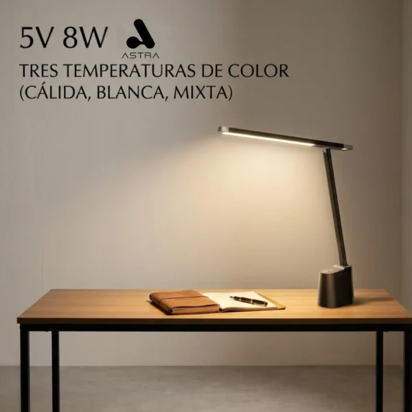 ASTRA LAMPARA LED DE ESCRITORIO RECARGABLE AJUSTABLE NEGRA - 212 Global