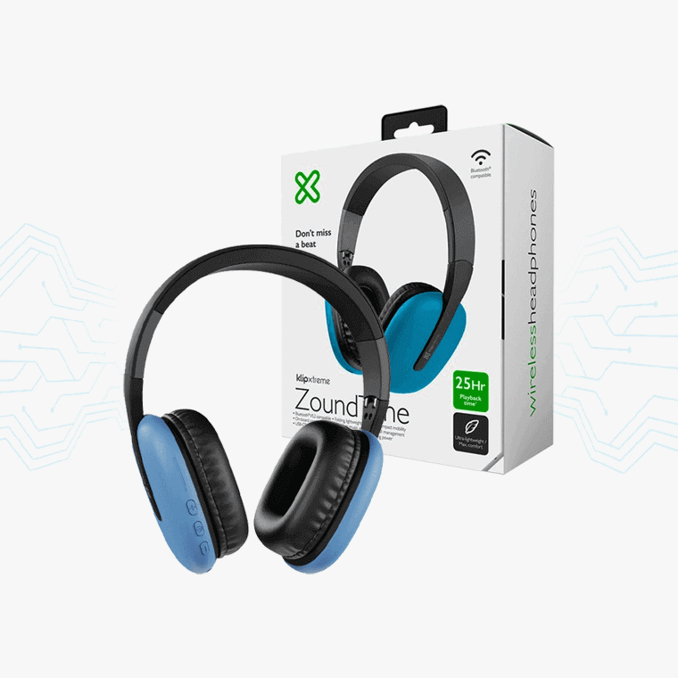 KLIPXTREME AUDIFONOS ZOUNDTUNE INALAMBRICOS BLUETOOTH AZUL (KWH-010BL) - Masternet