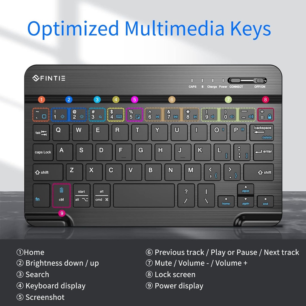 FINTIE TECLADO BLUETOOTH Y  ESTUCHE PARA IPAD Y SAMSUNG GALAXY BOOK - Fintie