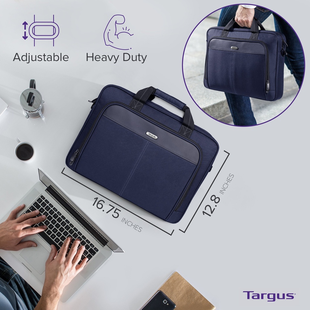 TARGUS MALETIN CLASICO DELGADO PARA LAPTOP 15" A 16" AZUL - Targus