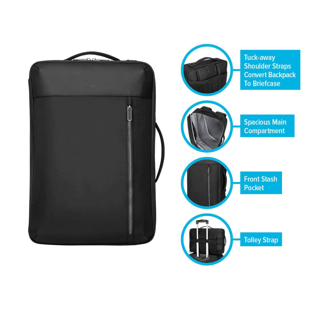 TARGUS MORRAL PARA LAPTOP URBAN 15.6"  CONVERTIBLE EN MALETIN NEGRO - Targus