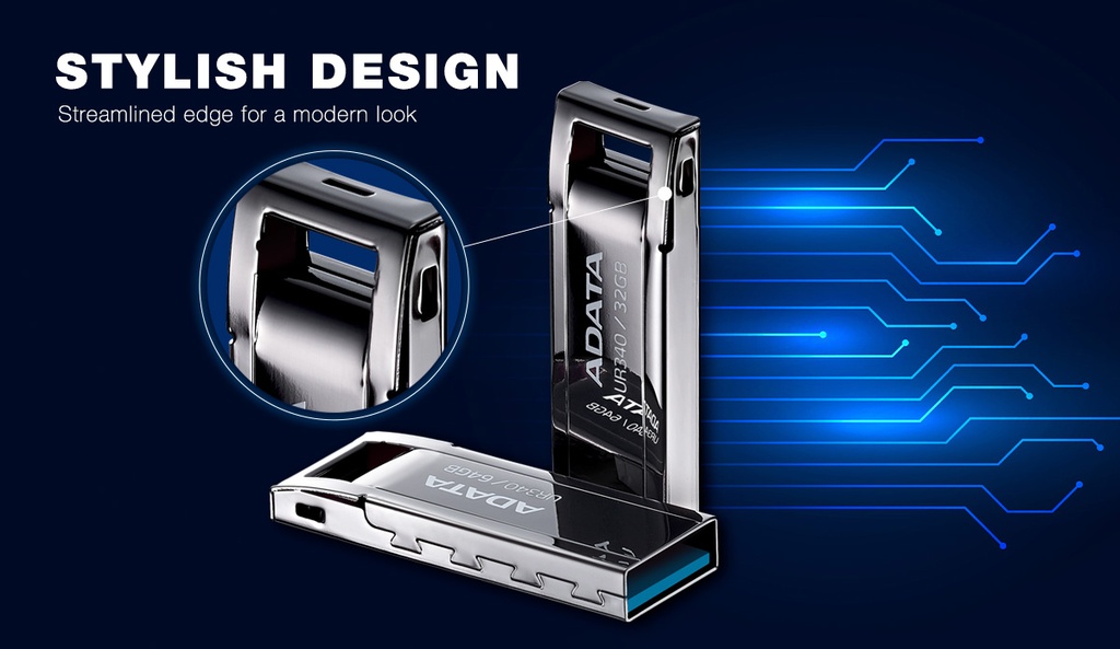 ADATA PEN DRIVE UR340 128GB USB 3.2 GEN1 NEGRO SIN TAPA - Adata