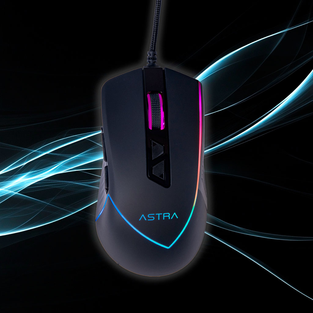 ASTRA MOUSE GAMING RGB ALAMBRICO USB 7 BOTONES DPI 7200 NEGRO - Astratechve