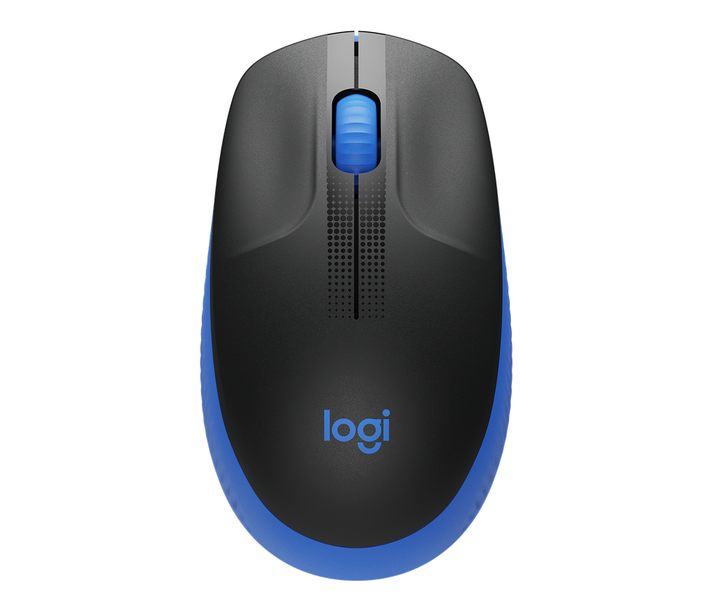 LOGITECH MOUSE INALAMBRICO M190 OPTICO 3 BOTONES AZUL GRANDE PARA MANO COMPLETA - Logitech