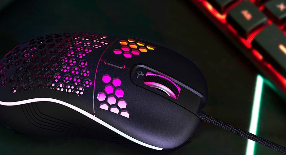 XTECH MOUSE LIGHTBUZZ OPTICO ALAMBRICO GAMING 7 BOTONES 3D 1200 A 7200 DPI CON L - GS-COM