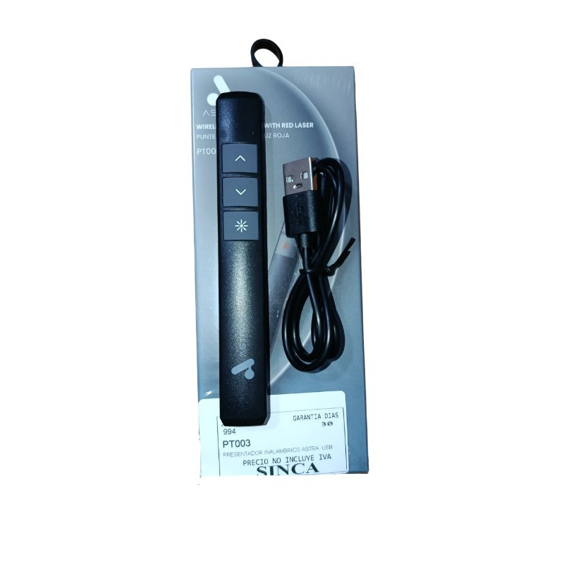 ASTRA PRESENTADOR INALAMBRICO USB CON PUNTERO LASER - SINCA