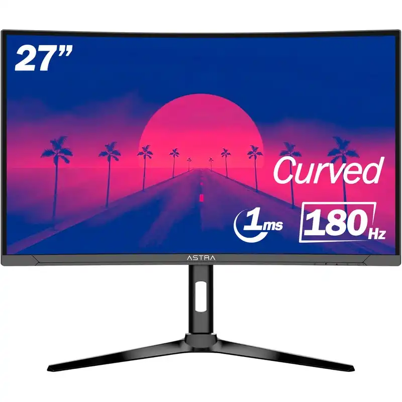 ASTRA MONITOR 27" GAMING CURVO HDMI DP AUD DC RGB 200Hz 1920 X 1080P 1MS FREE FLICKER - Computer Planet CA