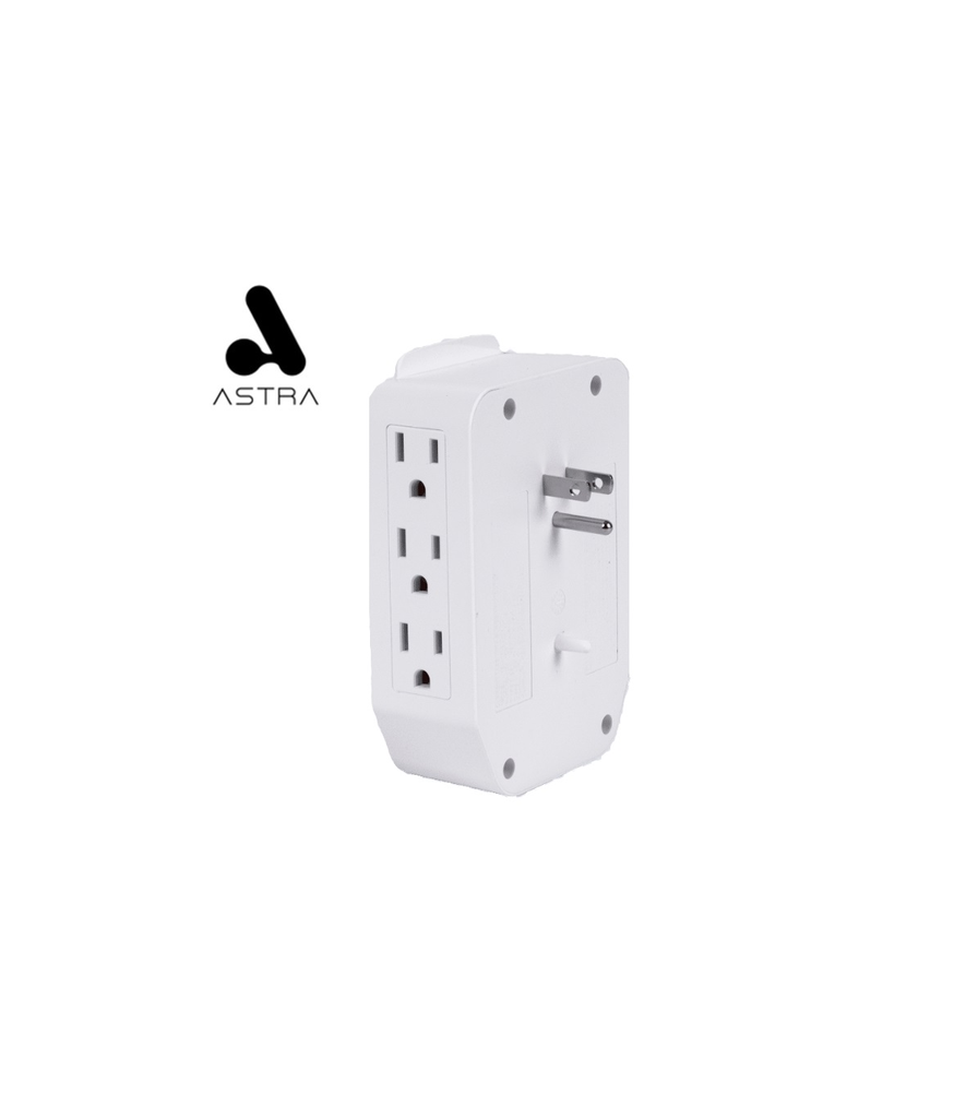 ASTRA TOMA CORRIENTE PROTECTOR DE SOBRETENSIONES CON SENSOR DE LUZ 6 SALIDAS 5-1 - Electronica.com.ve