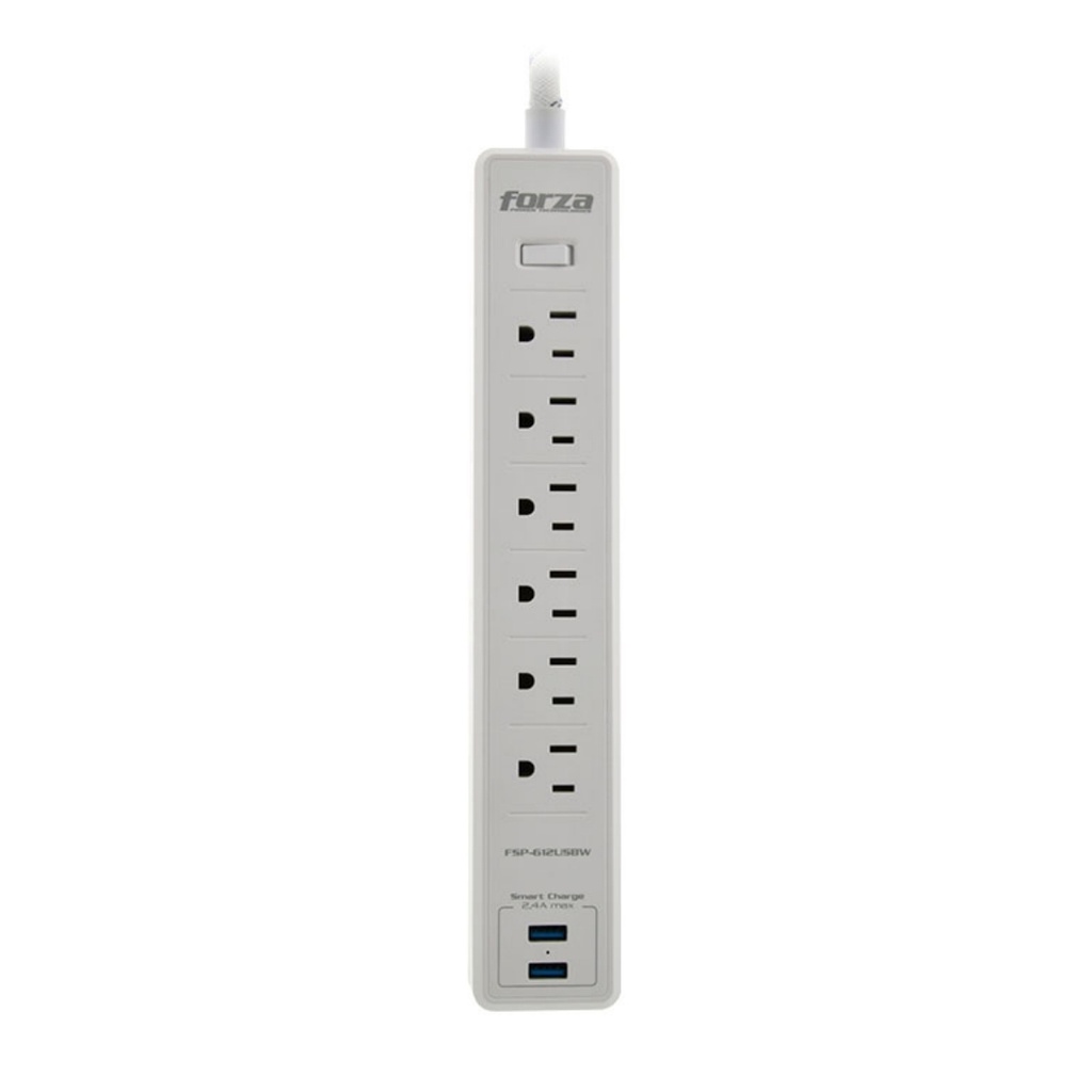 FORZA PROTECTOR CONTRA SOBRETENSIONES 1625W/500J 120V-240V 4 SALIDAS 1-USBA 1-US - Kemik