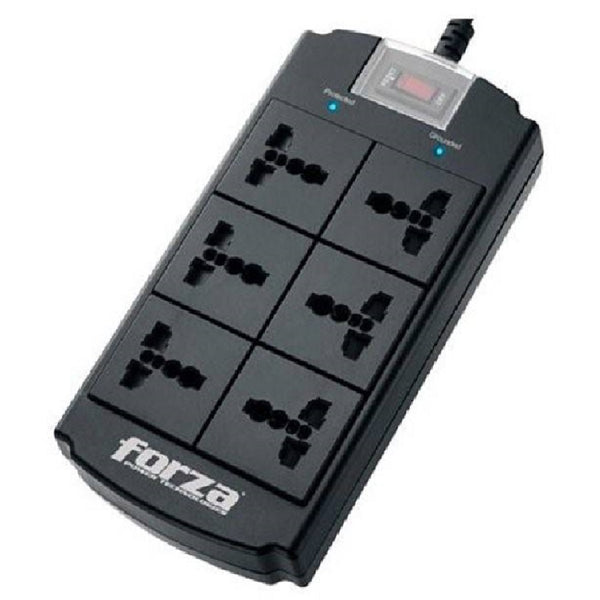 FORZA PROTECTOR DE CORRIENTE UNIVERSAL 6 SALIDAS NEMA PLUG 110/240V FSP-06MN (FS - Arteus
