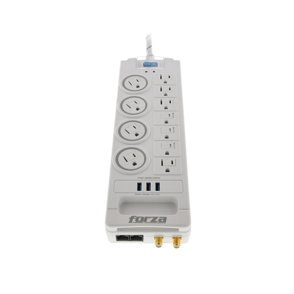 FORZA PROTECTOR DE VOLTAJE 1800J 1750W 110 120 11 TOMAS (FSP-1011USBW) - P&G Electronics