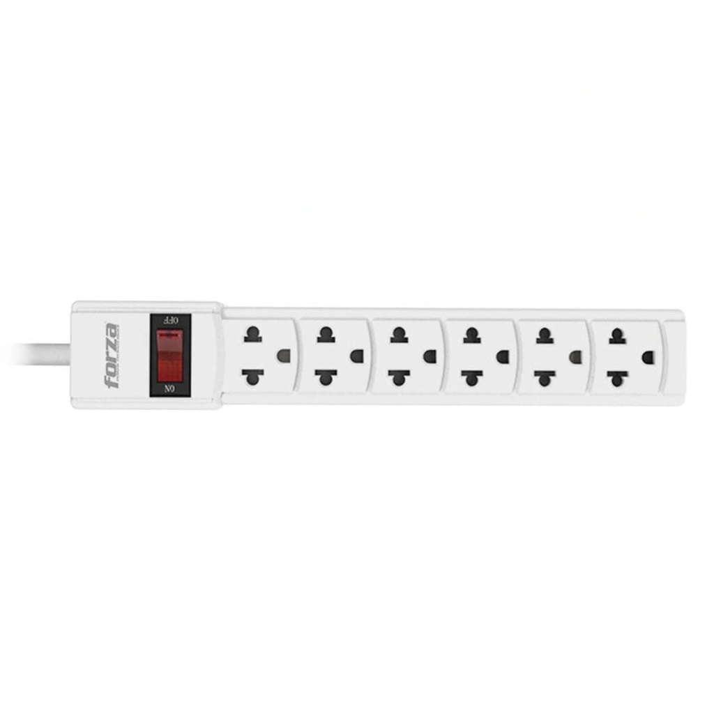 FORZA REGLETA 2200W 6 TOMAS 110V/220V NEMA 6 UNIVERSAL BLANCO (PS-001W) - Arteus
