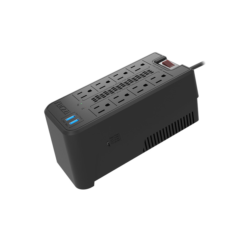 FORZA REGULADOR AUTOMATICO DE VOLTAJE 600VATIOS 1200 VA 8 TOMAS  2 USB (FVR-1221 - Convermatix