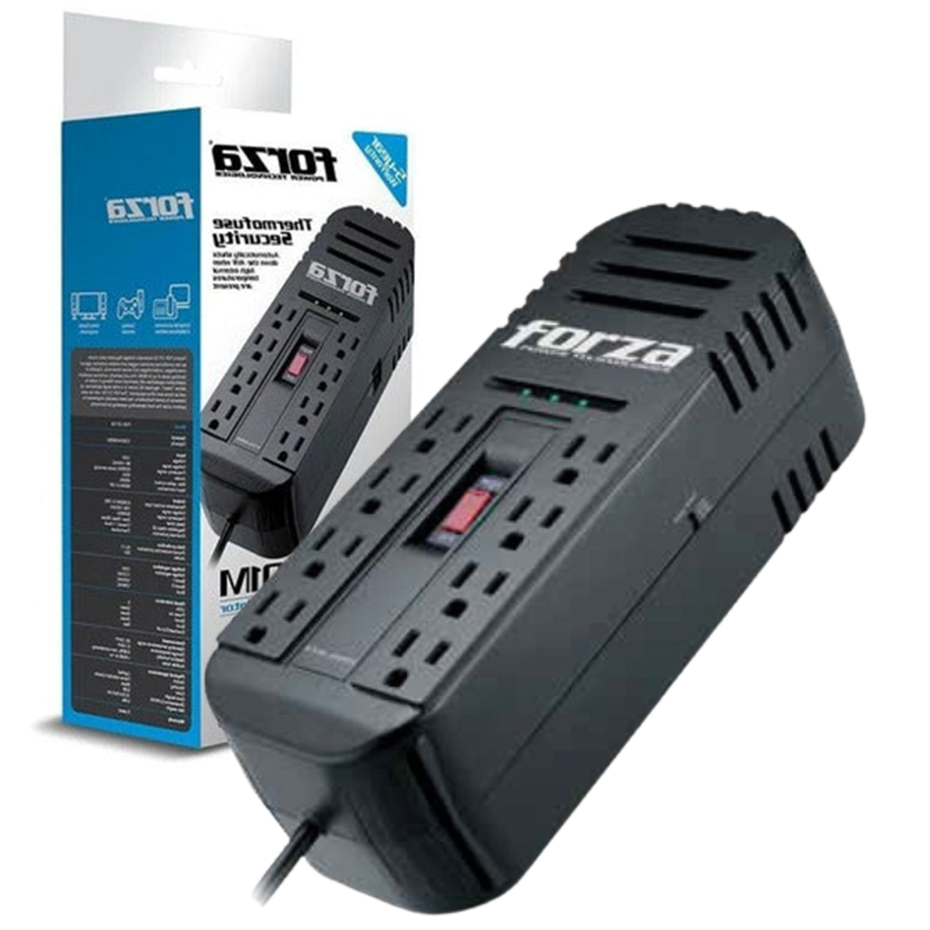 FORZA REGULADOR DE VOLTAJE FORZA 2200VA / 1100W. 8 TOMAS 115V (FVR-2201) - tecnovo soluciones integrales