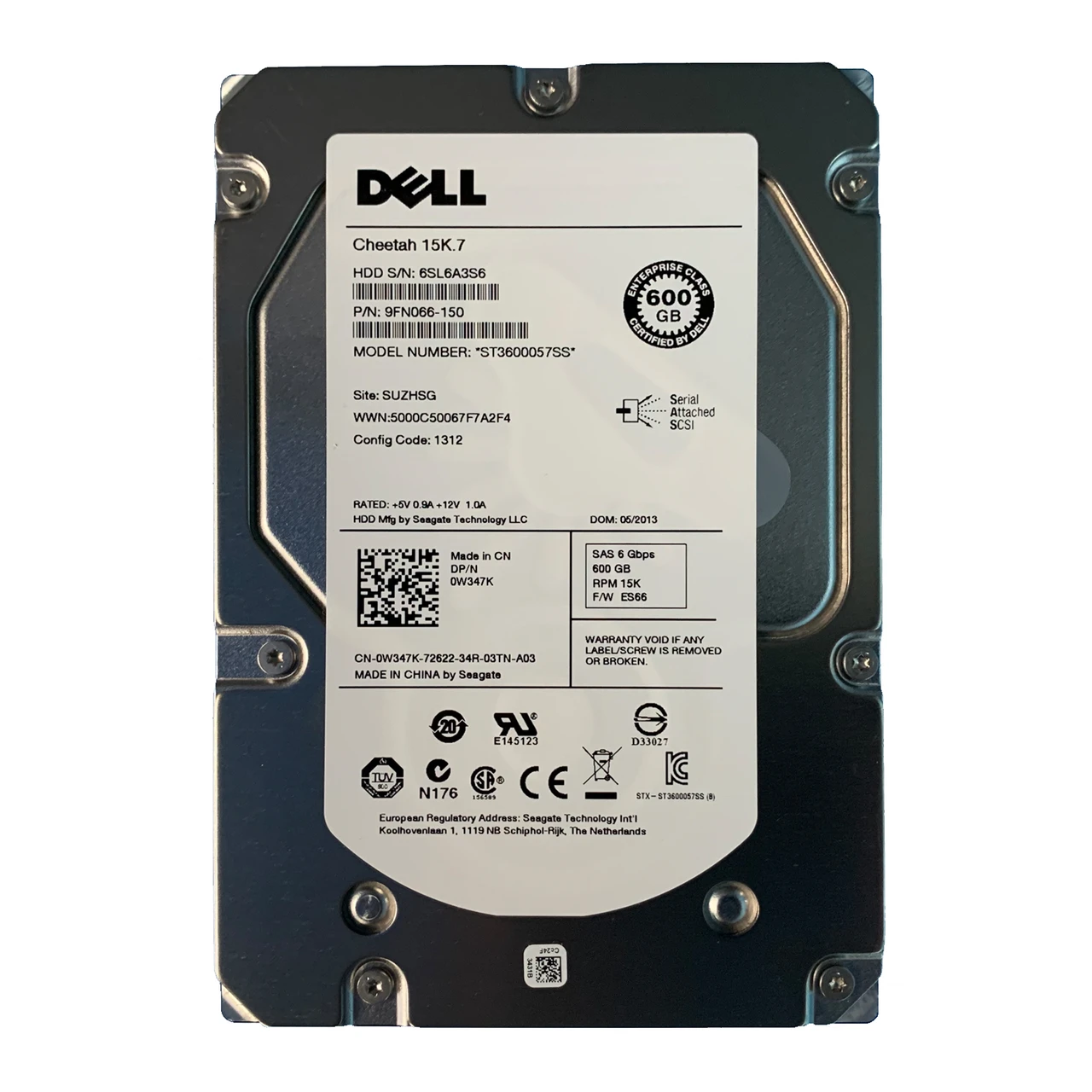 DELL W347K  600GB 15K RPM 6Gb/S 3.5" SAS SERVER HD ST3600057SS(ZERO HOURS) - ServerWorlds