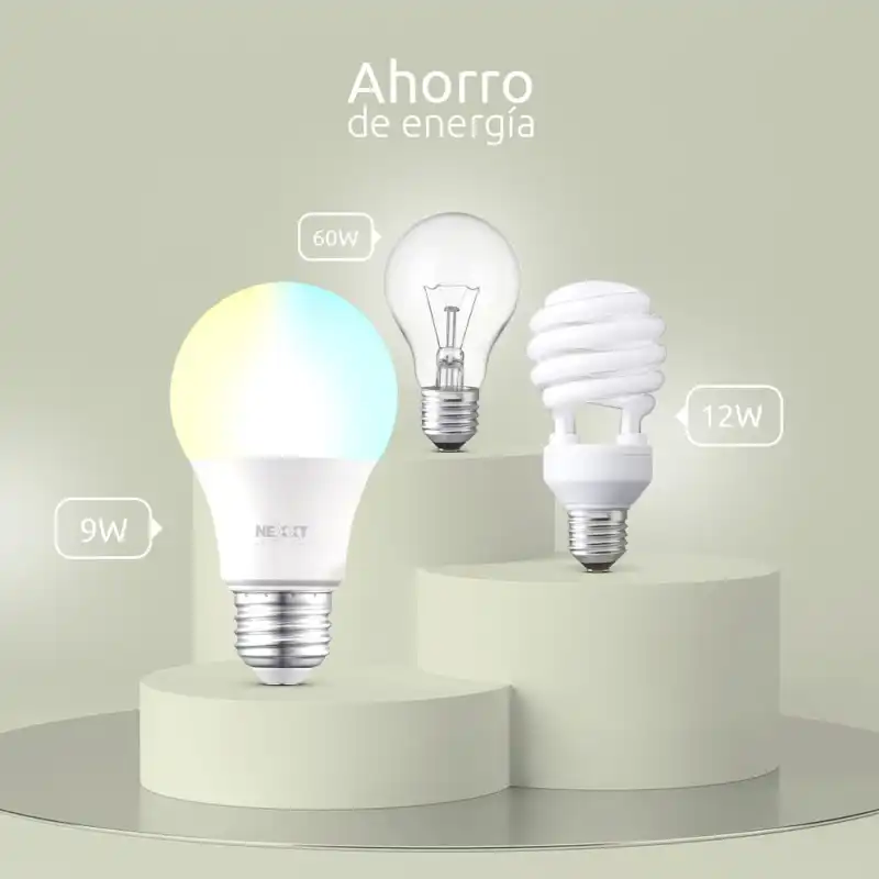 NEXXT BOMBILLO INTELIGENTE  LED 110V-A19 WIFI  REGULABLE BLANCO 2 UNIDADES (NHB- - Pc Actual