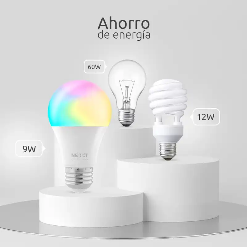 NEXXT BOMBILLO LED INTELIGENTE WIFI 4 PACK 110V A19 MULTICOLOR (NHB-C1104PK) - Vivery