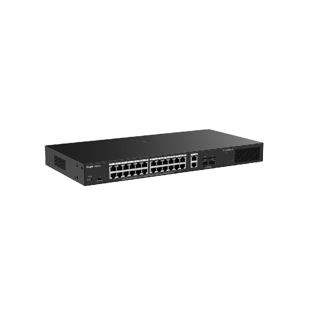 RUIJIE REYEE SWITCH SMART POE CON 24 PUERTOS GIGABIT POE 802.3AF/AT+ 2 SF PARA F - Ruijie Reyee - Ruijie Networks