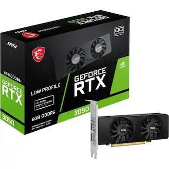 MSI TARJETA DE VIDEO GEFORCE RTX 3050 LP 6G OC HDMI DUAL FAN (GFRTX3050LP6GOC) - MSI NVIDIA GeForce RTX 3050 Graphic Card 6 GB GDDR6 Low profile 7680 x 4320  1.49 GHz Boost Clock 96 bit Bus - Best Buy