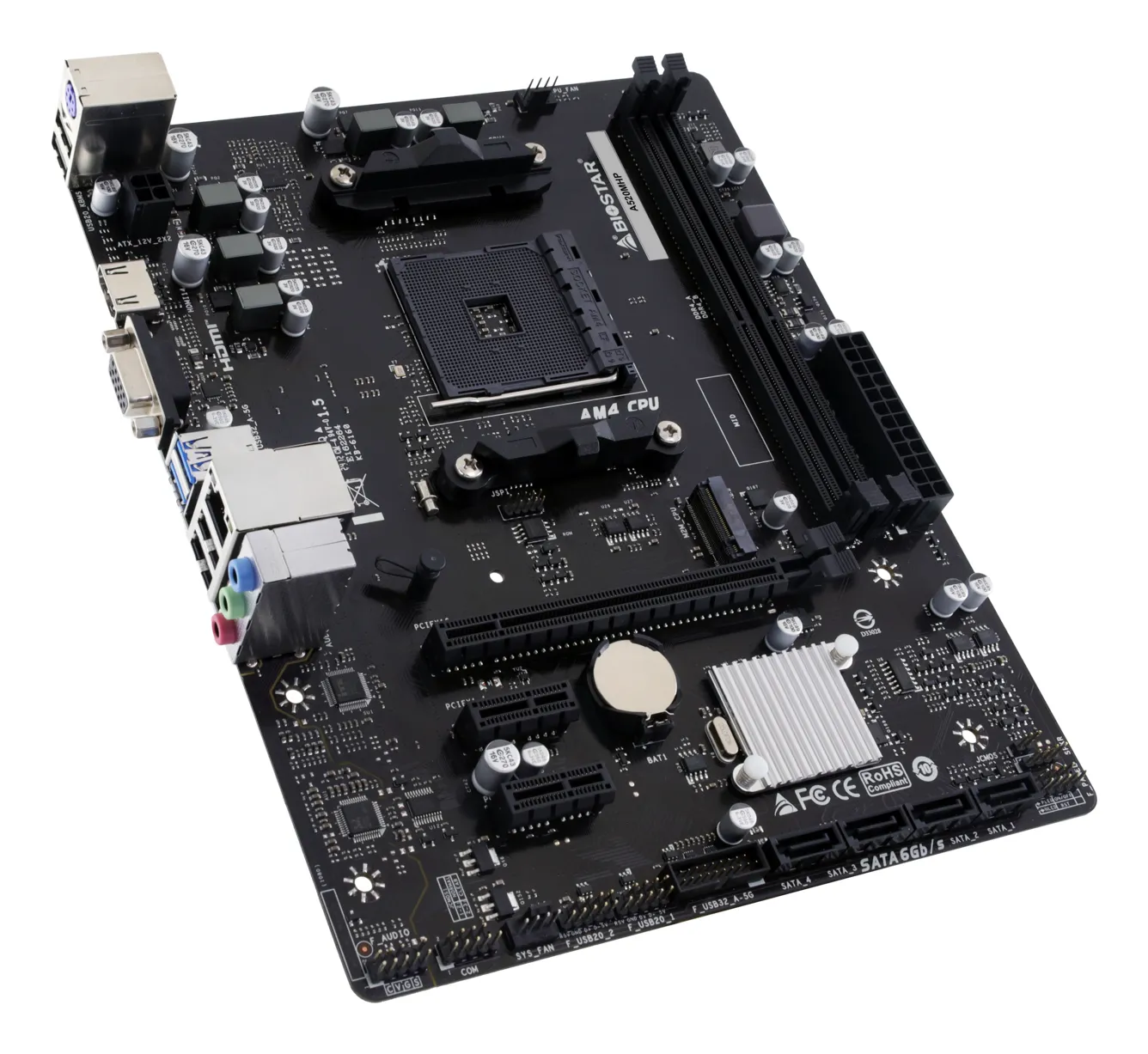 BIOSTAR TARJETA MADRE A520MHP AMD RYZEN AM4 2xDDR4 HASTA 64G - Multitronic.fi