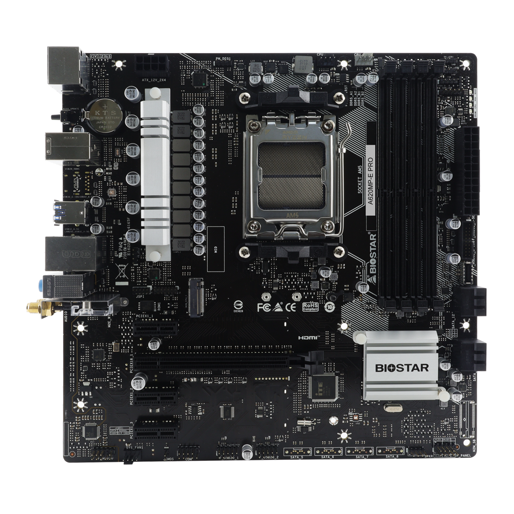 BIOSTAR TARJETA MADRE DDR5 AM5 AMD RYZEN 9000 / 8000 / 7000 (A620MS-E) - BIOSTAR: Motherboard Manufacturer