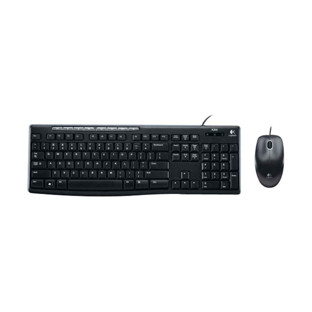 LOGITECH COMBO TECLADO Y MOUSE MK200 ALAMBRICO NEGRO - Neobits Inc