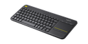 LOGITECH TECLADO K400 PLUS INALAMBRICO C/TOUCHPAD NEGRO (920-007123) - Logitech