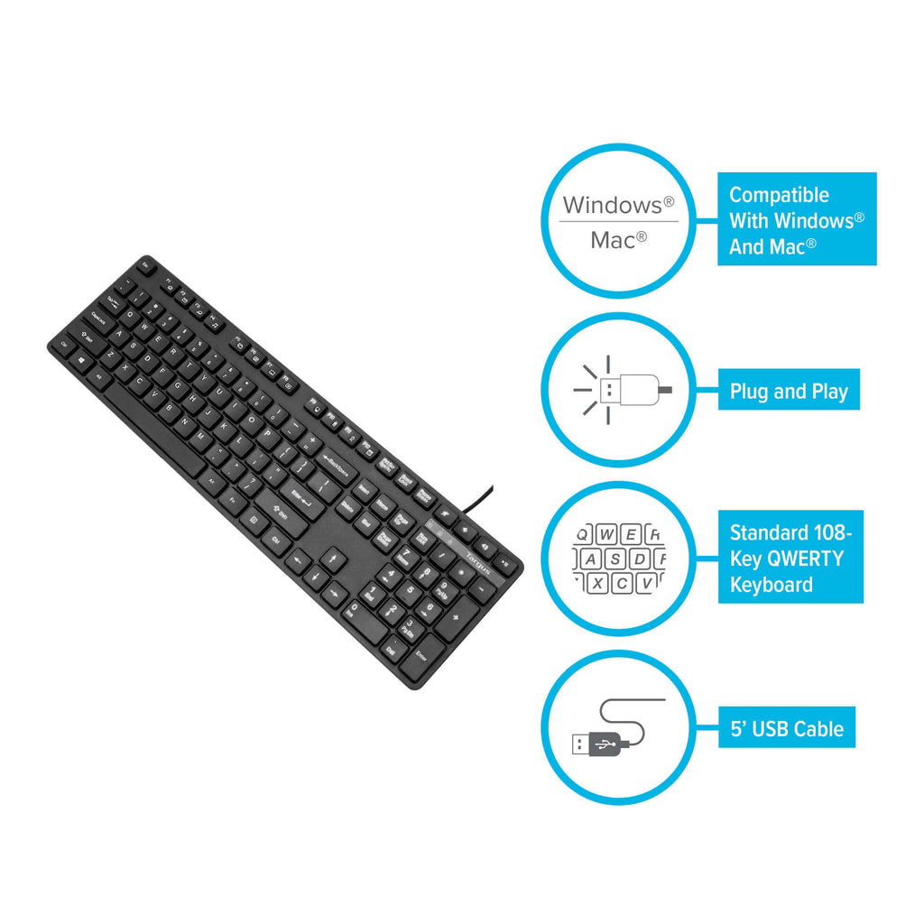 TARGUS TECLADO ALAMBRICO QWERTY 104 TECLAS USB ESPAÑOL (AKB30ES) - Targus
