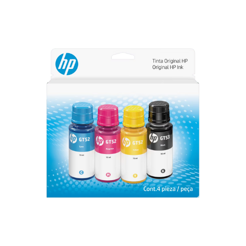 HP KIT DE BOTELLAS DE TINTA GT53/GT52 NEGRO AMARILLO CYAN ROJO - Techno Prime