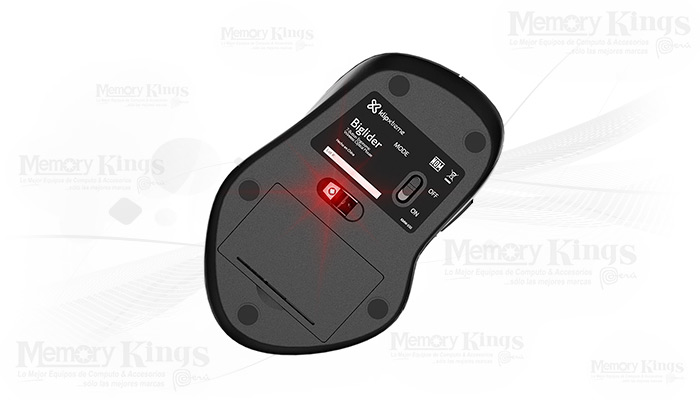 KLIPXTREME MOUSE OPTICO INALAMBRICO BIGLIDER 7 BOTONES ERGONOMICO 2,4 GHz USB-A USB-C HD1000/1600/2400 dpiNEGRO(KMW-550) - Memory Kings