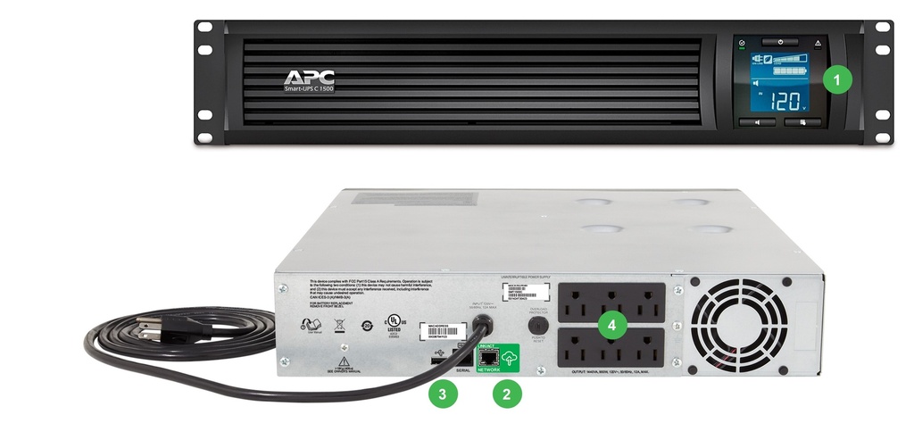 APC SMART-UPS 1500VA, RACK MOUNT, LCD 120V WITH SMARTCONNECT PORT (SMC1500-2UC) - Micro Center