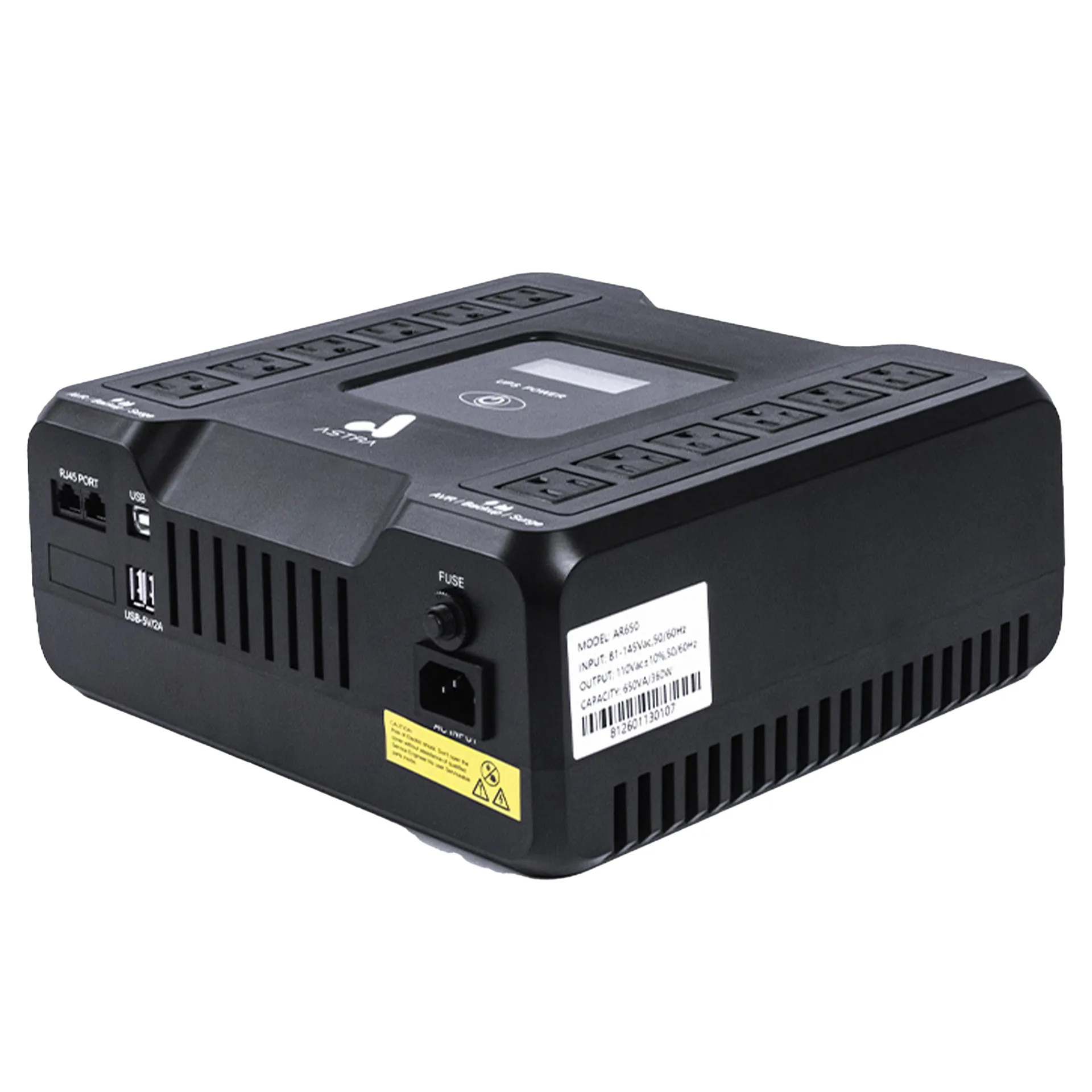 ASTRA UPS 650VA/360W 110V 12 NEMAS 50-60Hz PUERTO USB & RJ45 PANEL LCD - 212 Global