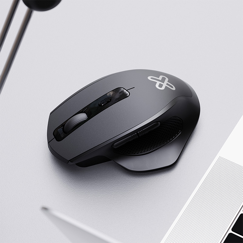 KLIPXTREME MOUSE OPTICO INALAMBRICO ULTRA-ERGONOMICO Y RECARGABLE 6  BOTONES 2.4 GHZ 800/1200/1600 dpi  NEGRO (KMW-760) - Klip Xtreme