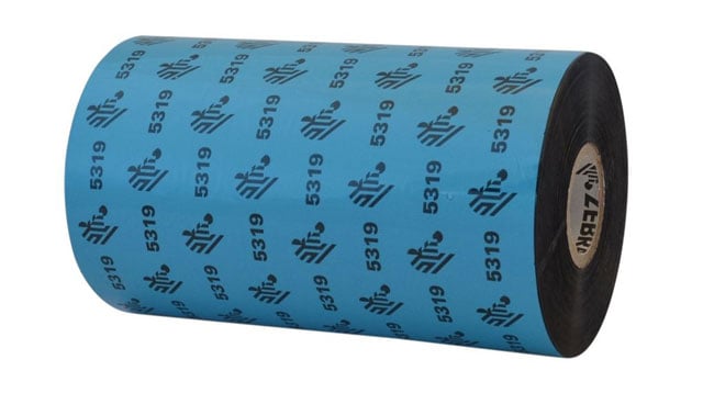 ZEBRA CINTA ENCERADA 110 MM X 74 M 5319; NUCLEO DE 12 MM (0.5 PULG.) 12/CAJA - Barcodes, Inc.