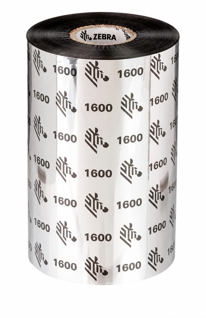 ZEBRA CINTA RIBBON DE CERA PARA IMPRESORA 110mmx450m 1600 STANDARD 25mm NEGRO BO - Intercompras
