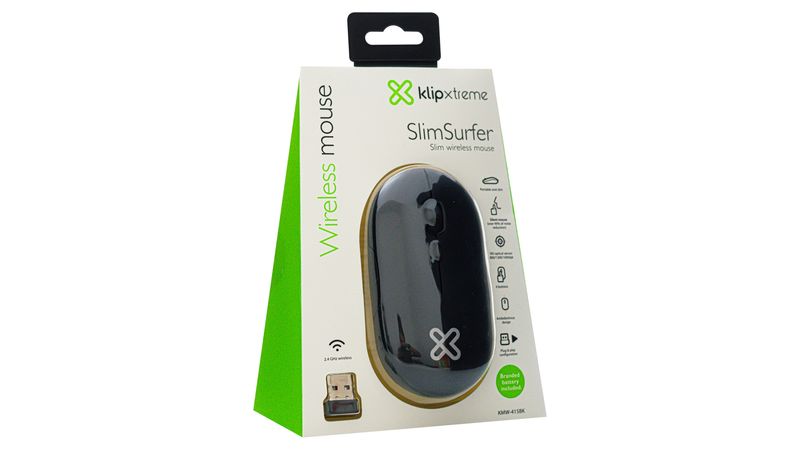 KLIPXTREME MOUSE OPTICO SLIMSURFER INALAMBRICO DELGADO 4 BOTONES  2.4 GHZ 1600DPI NEGRO (KMW-415BK) - Walmart