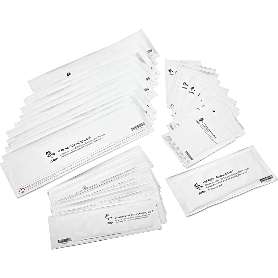 ZEBRA KIT DE LIMPIEZA  PARA IMPRESORA ZC100 Y ZC300 2 TARJETAS - Barcodes Inc