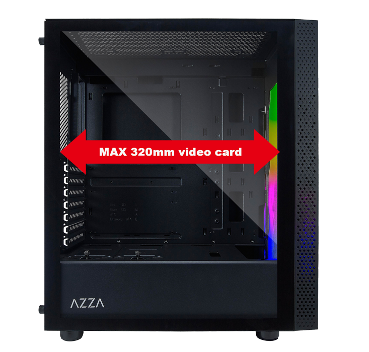 AZZA CASE CELESTA 340F ATX MID TOWER ATX  MICRO ATX  ITX VIDRIO TEMPLADO  1x USB 3.0 2x USB 2.0 1xMIC 1x HD AUDIO(NEGRO) - AZZA