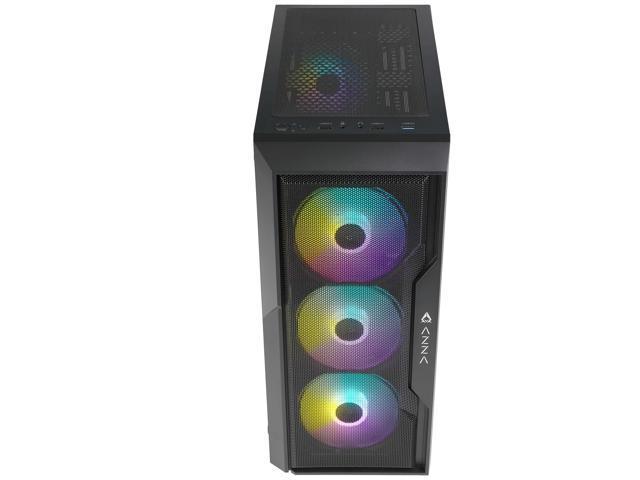 AZZA CASE FIGHTER 290 ATX MID TOWER ATX  MICRO ATX  ITX VIDRIO TEMPLADO  1x USB 3.0 2x USB 2.0 1xMIC 1x HD AUDIO (NEGRO) - PCPartPicker Canada